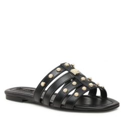Klapki Liu Jo. Czarne klapki damskie Liu Jo, bez wzorów, bez obcasa, bez zapięcia. Za 379.99 zł.