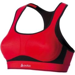 Damski biustonosz sportowy Odlo Sport-bh High Ultimate Czerwony/czarny Czerwony. Czarne bielizna sportowa damska ODLO, bez wzorów, z włókna. Za 182.99 zł.