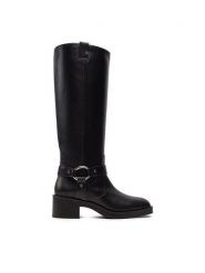 Stuart Weitzman Kozaki Jax SJ176 Czarny. Czarne kozaki damskie Stuart Weitzman, bez wzorów, ze skóry, bez obcasa, na słupku, bez zapięcia. Za 4,059.00 zł.