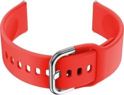 Pacific Pasek gumowy do smartwatch U01 - czerwony/srebrny - 18mm. Czerwone zegarki smartwatch Pacific, bez wzorów, z gumy. Za 22.06 zł.
