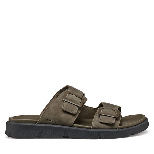 Klapki Geox. Brązowe klapki męskie Geox, bez wzorów, bez zapięcia. Za 429.99 zł.