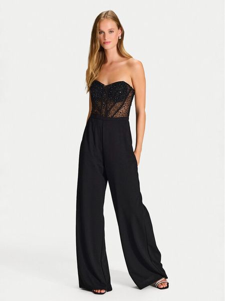 Hey Kyla Kombinezon 3AI010HK Czarny Regular Fit. Czarne sukienki damskie Hey Kyla, bez wzorów, z syntetyku, bez kołnierzyka, bez ramiączek. Za 859.99 zł.