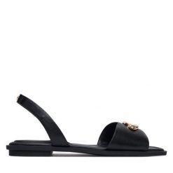 Sandały Aldo. Czarne sandały damskie Aldo, bez wzorów, bez obcasa, na płaskiej podeszwie, bez zapięcia. Za 229.99 zł.