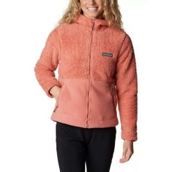 Damska kurtka Columbia Winter Pass Sherpa Hooded z kapturem i zamkiem błyskawicz. Czerwone kurtki sportowe damskie Columbia, s, bez wzorów, z polaru, bez ramiączek, z kapturem, trekkingowe. W wyprzedaży za 373.00 zł.