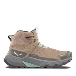 Damskie buty trekkingowe Salewa Pedroc Leather ID Ptx. Brązowe obuwie trekkingowe damskie Salewa, z materiału, bez zapięcia. Za 700.50 zł.