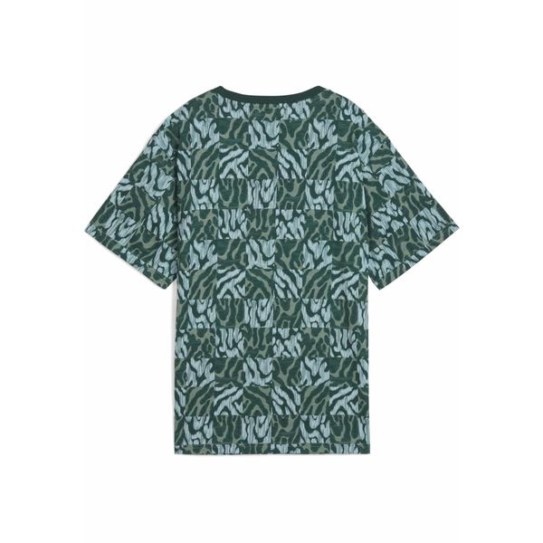 Damska luźna koszulka ESS GRAPHIC PUMA Green Moon. Zielone koszulki sportowe damskie Puma, m, bez wzorów, z gumy, bez ramiączek. Za 85.99 zł.