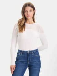 Guess Sweter W5BR62 Z0890 Écru Slim Fit. Swetry nierozpinane damskie Guess, xxl, z aplikacjami, z wiskozy, bez kołnierzyka, bez ramiączek. Za 439.99 zł.