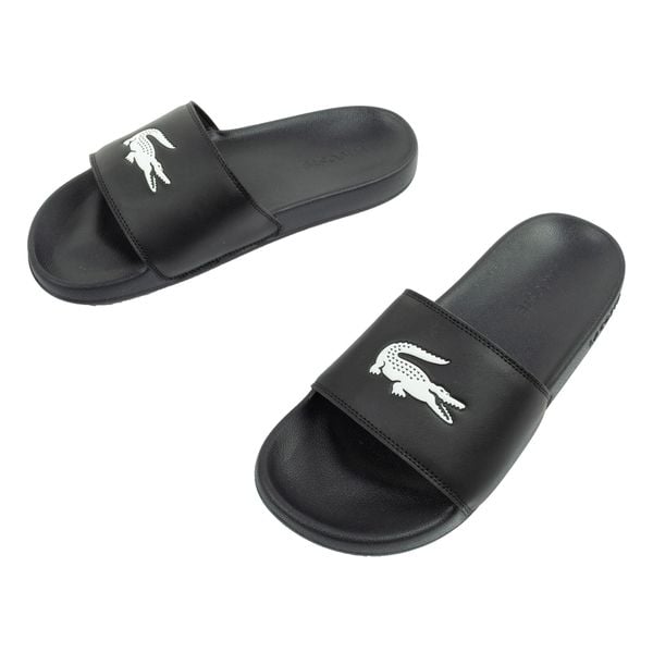 Buty klapki męskie Lacoste Serve Slide 0.0. Czarne klapki męskie Lacoste, bez wzorów, z materiału, bez zapięcia. Za 179.00 zł.