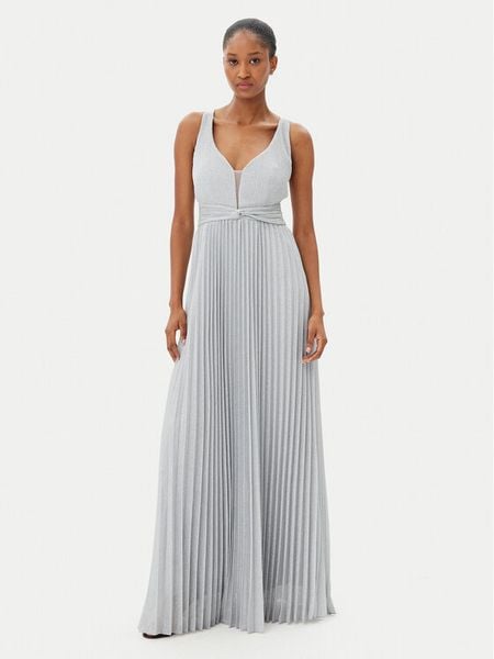 Artigli Sukienka wieczorowa ACAB002188 Srebrny Regular Fit. Szare sukienki damskie Artigli, bez wzorów, z syntetyku, wizytowe, bez kołnierzyka, bez ramiączek. Za 489.99 zł.