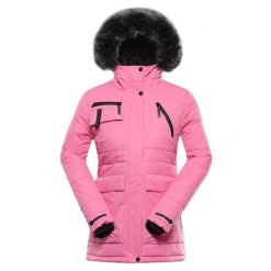 Kurtka damska zimowa wodoodporna Alpine Pro Werda. Czerwone kurtki sportowe damskie Alpine Pro, na zimę, bez wzorów, bez ramiączek, bez kaptura, trekkingowe. W wyprzedaży za 349.00 zł.