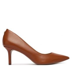 Szpilki LAUREN RALPH LAUREN. Brązowe szpilki damskie Lauren Ralph Lauren, bez wzorów, bez obcasa, na szpilce, bez zapięcia. Za 659.99 zł.