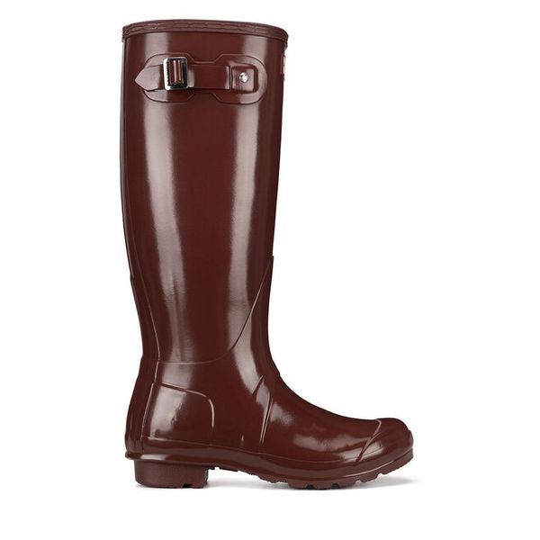 Kalosze Hunter. Czerwone kalosze damskie Hunter, bez wzorów, bez zapięcia. Za 429.99 zł.