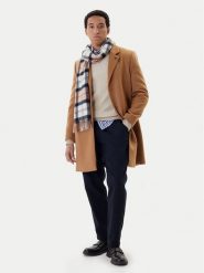 Tommy Hilfiger Płaszcz wełniany MW0MW40768 Brązowy Regular Fit. Brązowe płaszcze męskie Tommy Hilfiger, na zimę, m, bez wzorów, z wełny, bez kołnierzyka, bez kaptura. Za 1,799.00 zł.