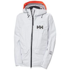 Damska kurtka narciarska Helly Hansen Ridge Infinity Shell. Białe kurtki sportowe damskie Helly Hansen, na zimę, bez wzorów, bez ramiączek, bez kaptura, narciarskie. W wyprzedaży za 2,565.00 zł.