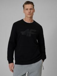 4F Bluza dresowa regular bez kaptura męska - czarna L. Czarne bluzy męskie 4F, l, bez wzorów, z dresówki, bez ramiączek, bez kaptura. Za 159.99 zł.