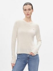 Tommy Hilfiger Sweter Soft Wool C-Nk Sweater WW0WW40264 Żółty Regular Fit. Żółte swetry nierozpinane damskie Tommy Hilfiger, l, bez wzorów, z wełny, bez kołnierzyka, bez ramiączek. Za 309.99 zł.