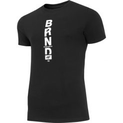 T-shirt męski TSM251 - głęboka czerń. T-shirty męskie 4F, m, bez wzorów, z bawełny, bez kołnierzyka, bez ramiączek. W wyprzedaży za 39.99 zł.