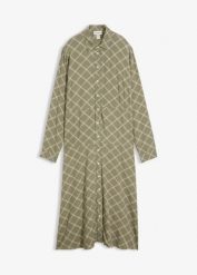 Sukienka koszulowa z czystej wiskozy z kieszeniami. Brązowe sukienki damskie bonprix, bez wzorów, z koronki, bez kołnierzyka, bez ramiączek, koszulowe. Za 169.99 zł.