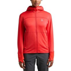 Damska Turystyka Bluza z Kapturem Lekka Oddychająca Haglöfs Betula Hood. Czerwone bluzy damskie Haglöfs, bez wzorów, bez ramiączek, z kapturem. W wyprzedaży za 299.00 zł.