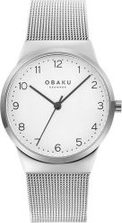 Zegarek OBAKU Zegarek damski Obaku Denmark V255LXCIMC srebrny. Szare zegarki damskie OBAKU, srebrne. Za 396.00 zł.
