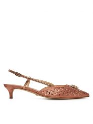 Guess Czółenka FLPJSY SAT05 Różowy. Czerwone czółenka damskie Guess, z aplikacjami, ze skóry, bez obcasa, bez zapięcia. Za 429.99 zł.