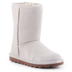 Buty zimowe Bearpaw Elle Short 1962W-909 Winter White białe. Białe śniegowce damskie z materiału, przed kolano, bez zapięcia. Za 613.11 zł.