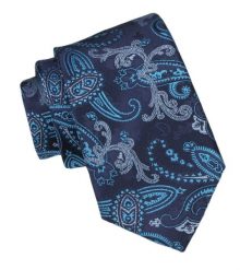 Krawat Męski - Alties - Odcienie Niebieskiego i Granatu, Duży Wzór. Niebieskie krawaty i muchy Alties, bez wzorów, z tkaniny, eleganckie. Za 49.00 zł.