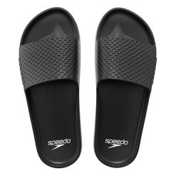 Klapki basenowe antypoślizgowe męskie Speedo Slide Entry. Czarne klapki męskie Speedo, bez wzorów, bez zapięcia. Za 59.99 zł.