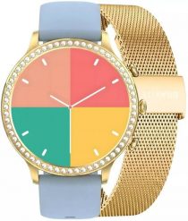 Smartwatch Gravity Złoty Pasek i Bransoleta GT5-4. Żółte zegarki smartwatch Gravity, bez wzorów. Za 164.01 zł.