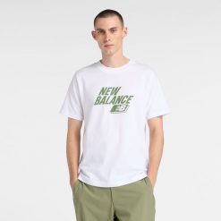 Koszulka męska New Balance MT61H0Z3WT – biała. Białe koszulki sportowe męskie New Balance, m, z aplikacjami, z dresówki, bez ramiączek. Za 129.99 zł.