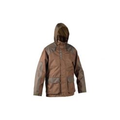 Kurtka myśliwska 500 WTP. Brązowe kurtki sportowe męskie SOLOGNAC, xl, bez wzorów, z materiału, bez kaptura. Za 199.99 zł.