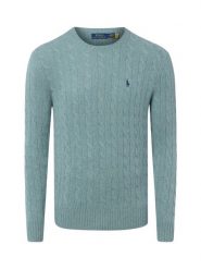 Polo Ralph Lauren sweter z dzianiny z zawartością kaszmiru Mężczyźni Wełna niebieski, XL. Niebieskie swetry męskie Polo Ralph Lauren, m, bez wzorów, z dzianiny, klasyczne, bez kołnierzyka, bez ramiączek. Za 1,199.95 zł.