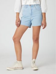 Wrangler Szorty jeansowe W25H3832W 112332447 Błękitny Regular Fit. Niebieskie szorty damskie Wrangler, bez wzorów, z bawełny. Za 229.99 zł.