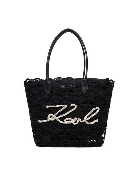 KARL LAGERFELD Torebka B1W46094 Czarny. Czarne shopperki damskie KARL LAGERFELD, bez wzorów, z materiału, bez dodatków. Za 779.99 zł.
