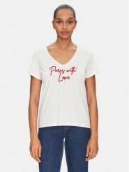 Morgan T-Shirt 251-DSAILOR Biały Relaxed Fit. Białe t-shirty damskie Morgan, xl, bez wzorów, z bawełny, bez kołnierzyka, bez ramiączek. Za 79.99 zł.