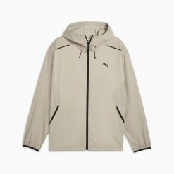 Kurtka męska z kapturem Puma PUMATECH RELAXED WOVEN beżowa 63441961 rozmiar XL. Brązowe kurtki sportowe męskie Puma, l, bez wzorów, z kapturem. Za 304.90 zł.