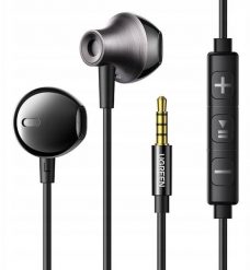 Przewodowe słuchawki UGREEN 3.5mm EP106 (czarny). Czarne słuchawki dokanałowe Ugreen. Za 30.45 zł.