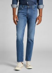 LEE DAREN ZIP FLY MĘSKIE SPODNIE JEANSOWE JEANSY DŻINSY DARK FREEPORT L707PXGQ 112140688. Niebieskie spodnie materiałowe męskie Lee, l, bez wzorów, z bawełny. Za 229.99 zł.