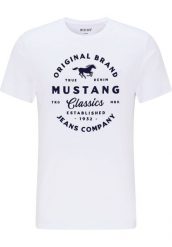 MUSTANG ALEX C PRINT MĘSKI T-SHIRT KOSZULKA LOGO TEE GENERAL WHITE 1015052 2045. Białe t-shirty męskie Mustang, m, bez wzorów, bez kołnierzyka, bez ramiączek. Za 69.99 zł.