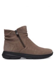 Caprice Botki 9-25450-45 Szary. Szare botki damskie Caprice, bez wzorów, ze skóry, bez obcasa, na płaskiej podeszwie, bez zapięcia. Za 589.99 zł.