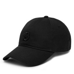 Czapka z daszkiem BOSS. Czarne czapki damskie Boss, bez wzorów. Za 159.99 zł.