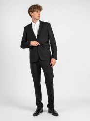 Les Hommes Garnitur "Classic City" | LKW100 312U | Classic City Suit | Mężczyzna | Czarny. Czarne garnitury męskie Les Hommes, m, bez wzorów, z lycry. W wyprzedaży za 1,899.00 zł.