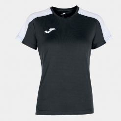 Koszulka do piłki nożnej damska Joma Academy III z krótkim rękawem. Białe bluzki damskie Joma, xl, bez wzorów, sportowe, bez kołnierzyka, bez ramiączek. Za 53.99 zł.