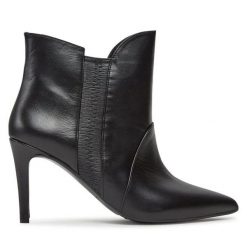 Botki Baldowski. Czarne botki damskie Baldowski, bez wzorów, bez obcasa, na szpilce, bez zapięcia. Za 679.99 zł.
