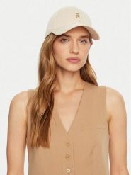 Tommy Hilfiger Czapka z daszkiem AW0AW16843 Écru. Czapki damskie Tommy Hilfiger, bez wzorów, z bawełny. Za 139.99 zł.