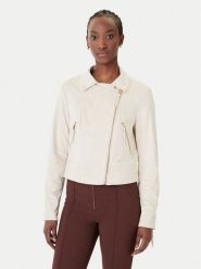 Rinascimento Kurtka przejściowa CFC0124660003 Écru Regular Fit. Kurtki damskie Rinascimento, l, bez wzorów, ze skóry, bez kaptura. Za 429.99 zł.