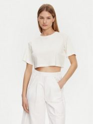 Max Mara Leisure T-Shirt 2516941098650 Écru Regular Fit. T-shirty damskie Max Mara Leisure, m, bez wzorów, z bawełny, bez kołnierzyka, bez ramiączek. Za 299.99 zł.