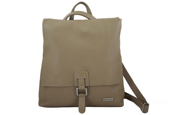Plecak skórzany BARBERINI'S beżowy 976-2. Brązowe plecaki damskie Barberinis, bez wzorów, ze skóry, biznesowe. Za 319.99 zł.