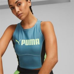 Tank Top Sportowy Damski Puma Fit Eversculpt. Niebieskie koszulki sportowe damskie Puma, l, bez wzorów, bez ramiączek. W wyprzedaży za 129.55 zł.