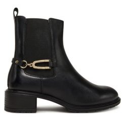 Botki Ara. Czarne botki damskie Ara, bez wzorów, bez obcasa, na słupku, bez zapięcia. Za 579.99 zł.